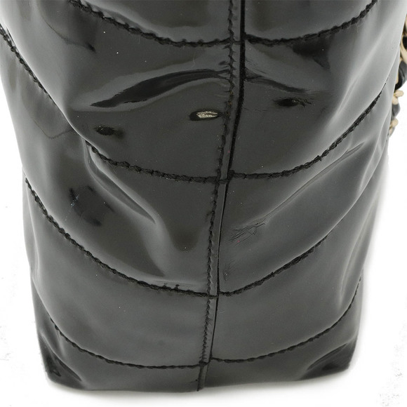 Chanel Chocolate Bar Chain Shoulder Bag Enamel Black - Picture 4 of 9